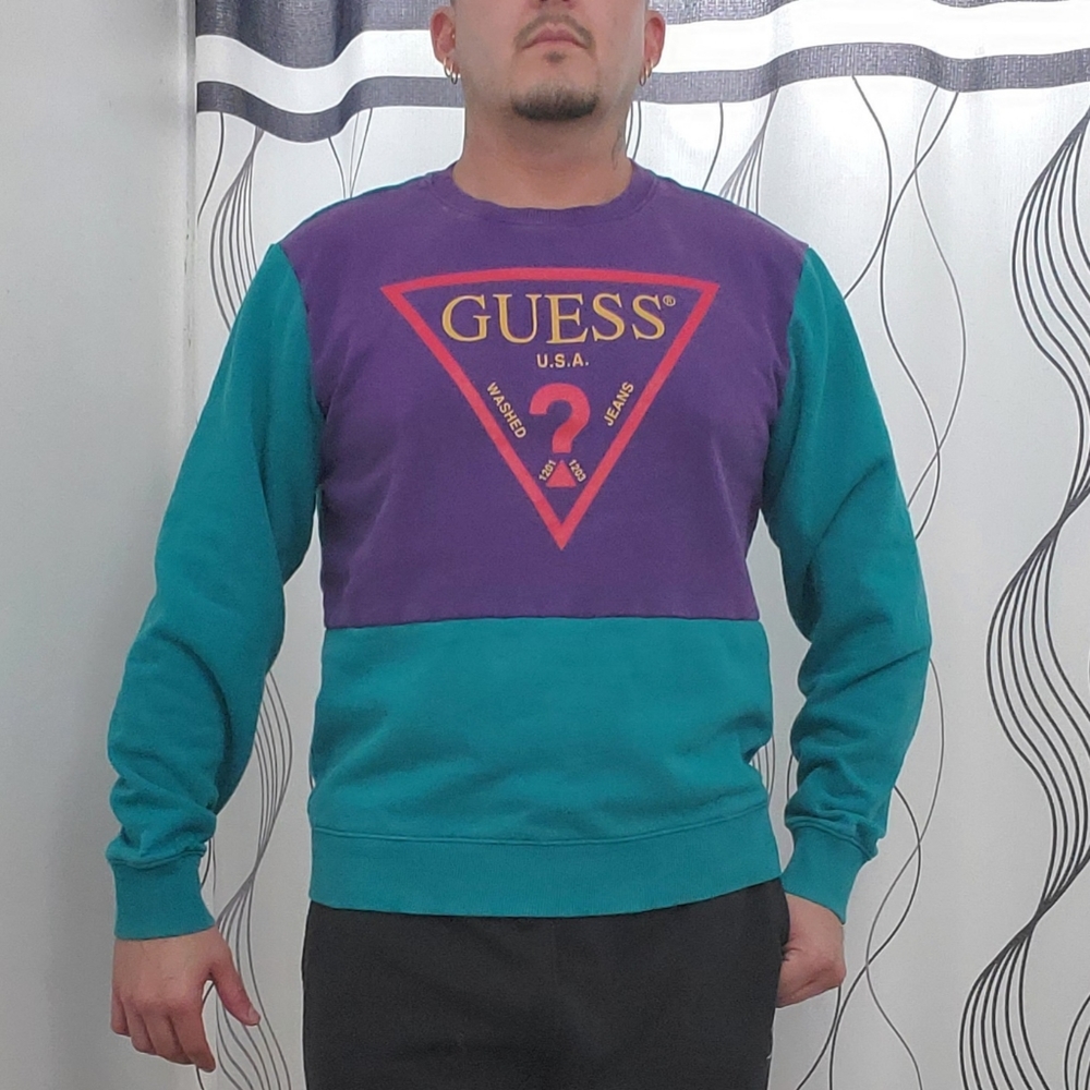Vintage Guess Retro Vintage Roy Blocked Pullover Y2K Sweater